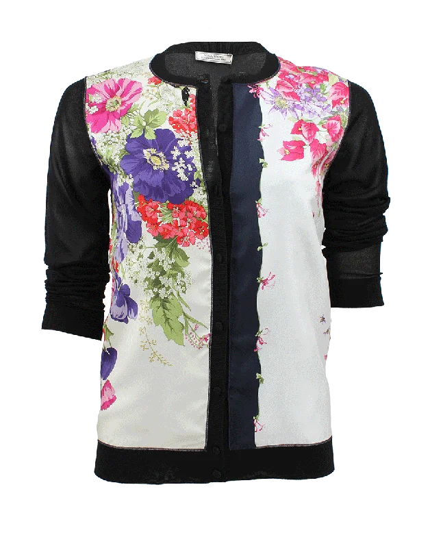 Silk Front Cardigan Monochromatic All - in - one
