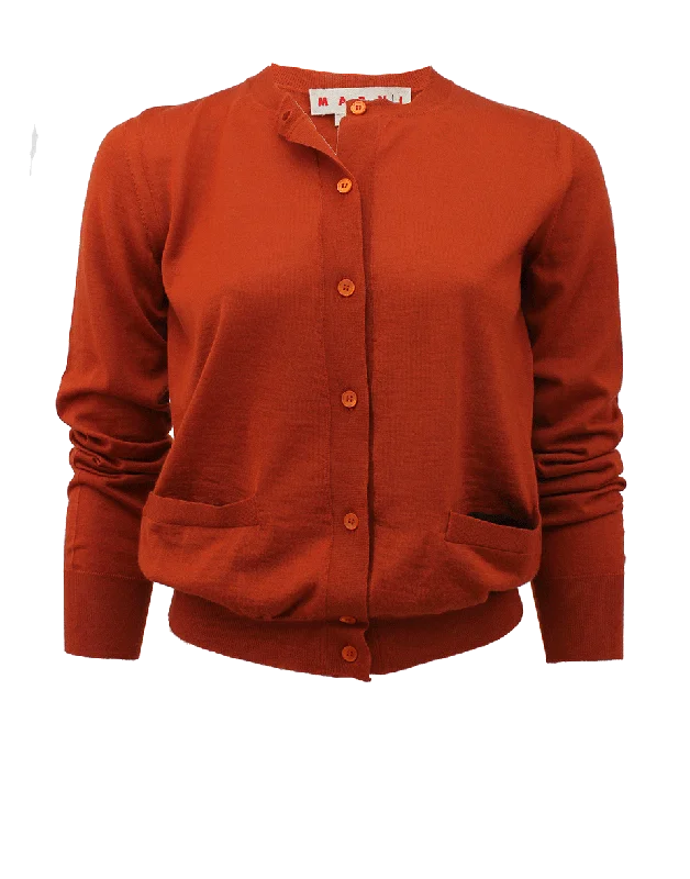 Long Sleeve Mini Pocket Cardigan Polished Women's Silk