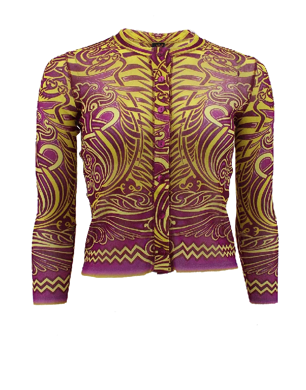 Quarter Sleeve Crewneck Tribal Cardigan Refined Women's Classic 