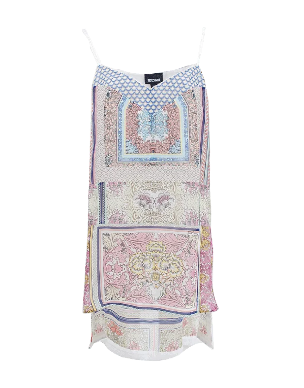 Spaghetti Strap Printed Tank Cool Women's Distressed