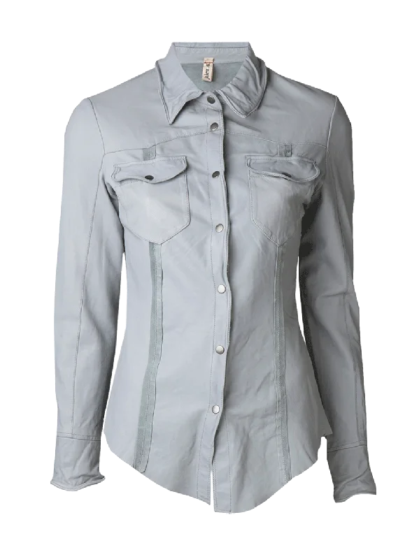 Robin Snap Up Leather Shirt Modern Women's 