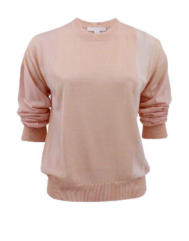 Long Sleeve Wide Neck Pullover Monochromatic Office Style