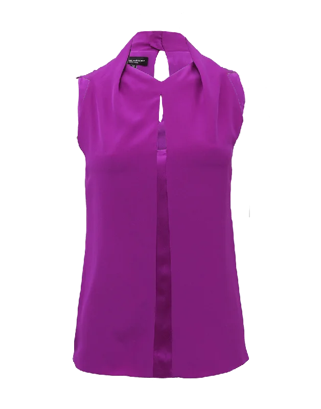 Back Zip Stretch Blouse Vintage Women's 1970S 