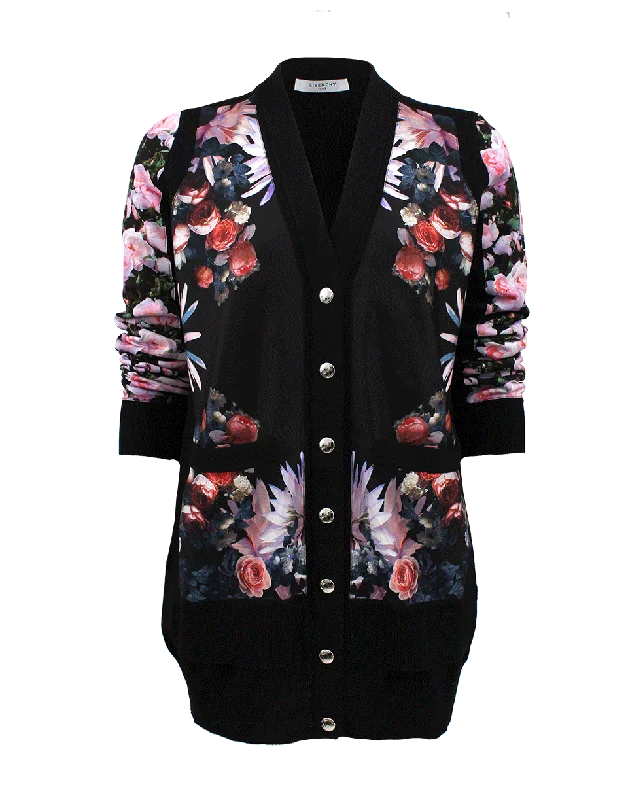 Silk Print Cardigan Tough Women's Military - inspired