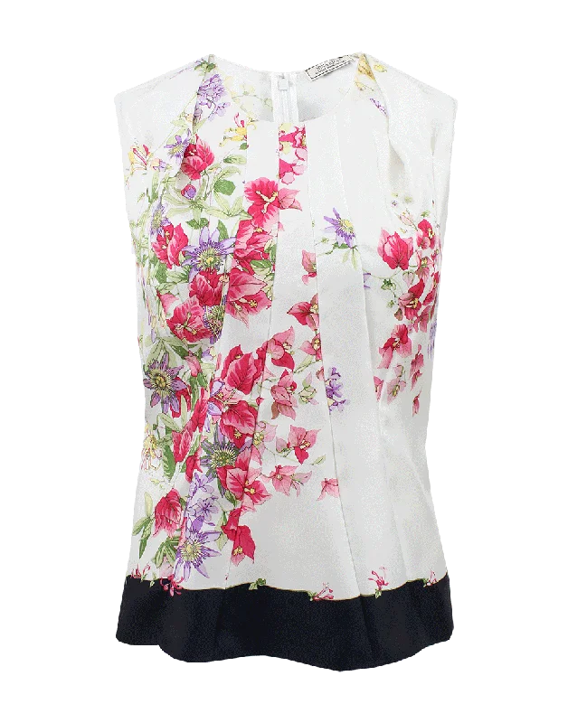Sleeveless Scarf Print Pleat Top Athletic Women's High - 