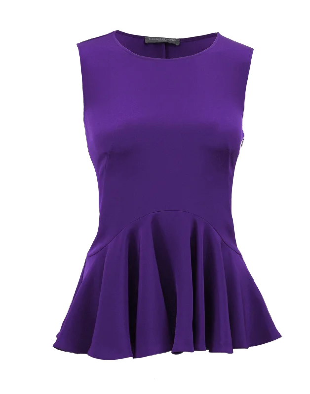 Sleeveless Peplum Top Dapper Women's Bow - adorned