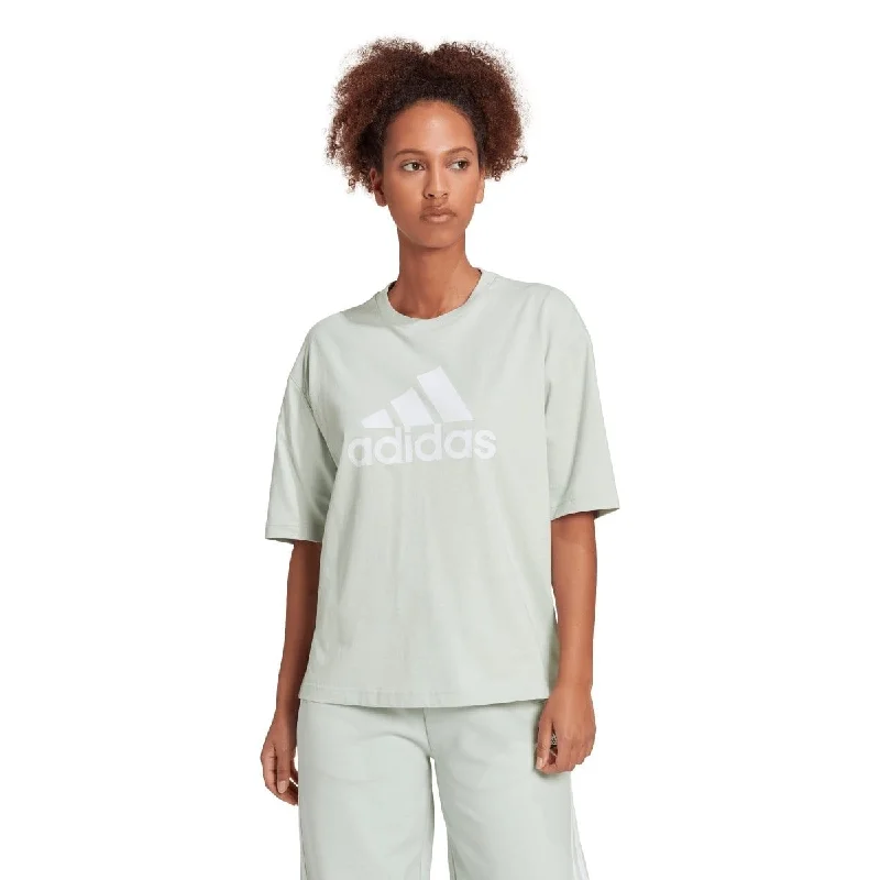 ADIDAS WOMEN'S FUTURE ICONS BADGE OF SPORT GREEN TEE Laid - back Women's Style