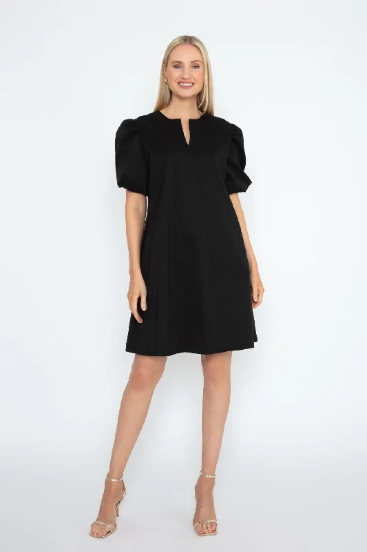 Black Taffeta Dress Relaxed Women's Beachy