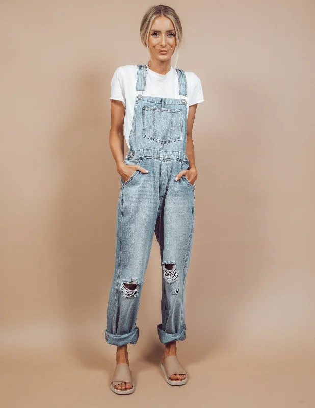 Francesca Denim Overalls Geometric