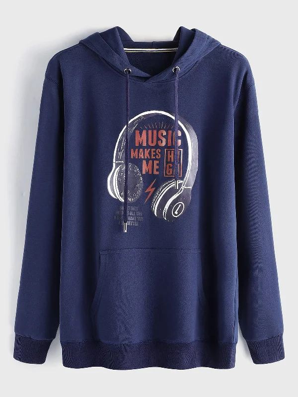 Wholesale Royal Printed Graphic Pullover Pockets Screw Thread Hoodies Edgy Women's Punk