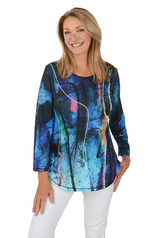 Eclipse Curved Hem Slub Knit Top Modern Women's Tech