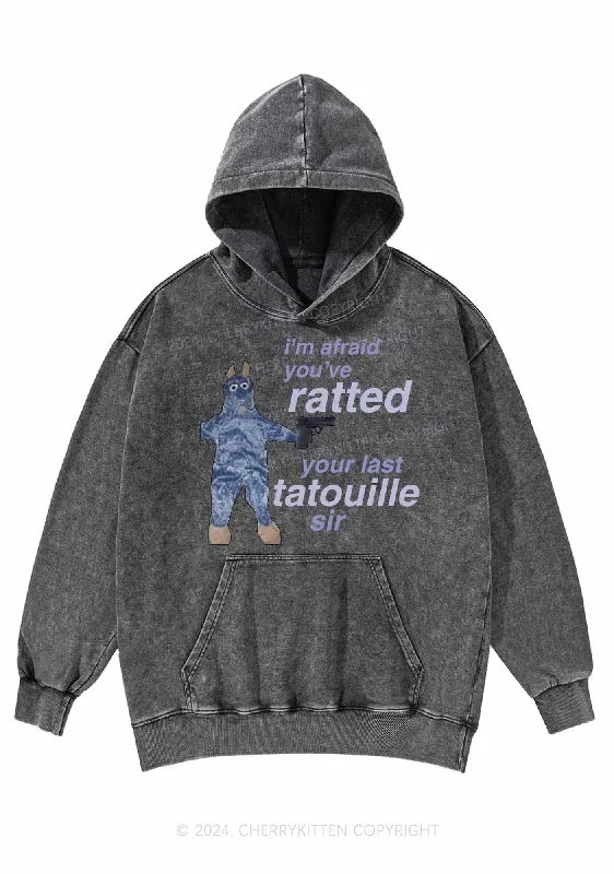 Ratted Last Tatouille Y2K Washed Hoodie Cherrykitten Dynamic Women's High - energy