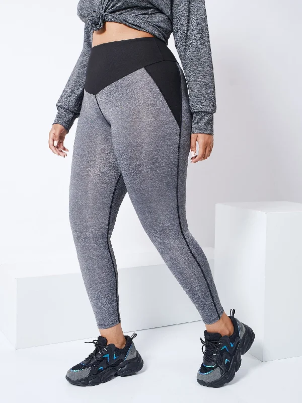 Colorblock High Waist Cropped Plus Size Sports Leggings & Pants Earthy Women's 