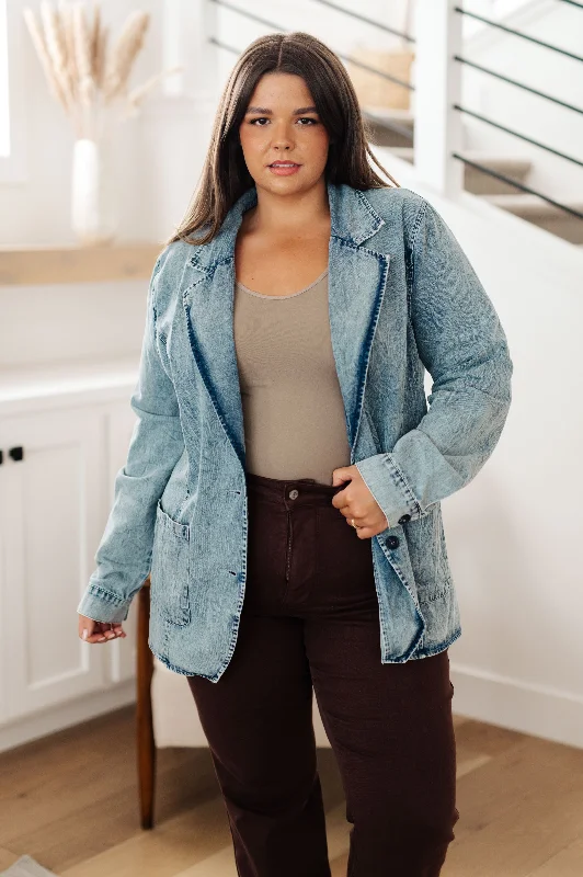 BiBi Business Brunch Denim Blazer Youthful Women's Anime - inspired