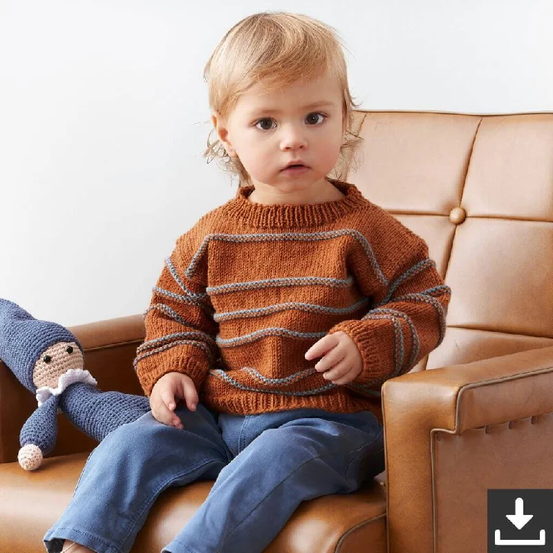 Kinder Pullover mit Streifen Strickset - Lana Grossa (PDF) Refined Women's Velvet