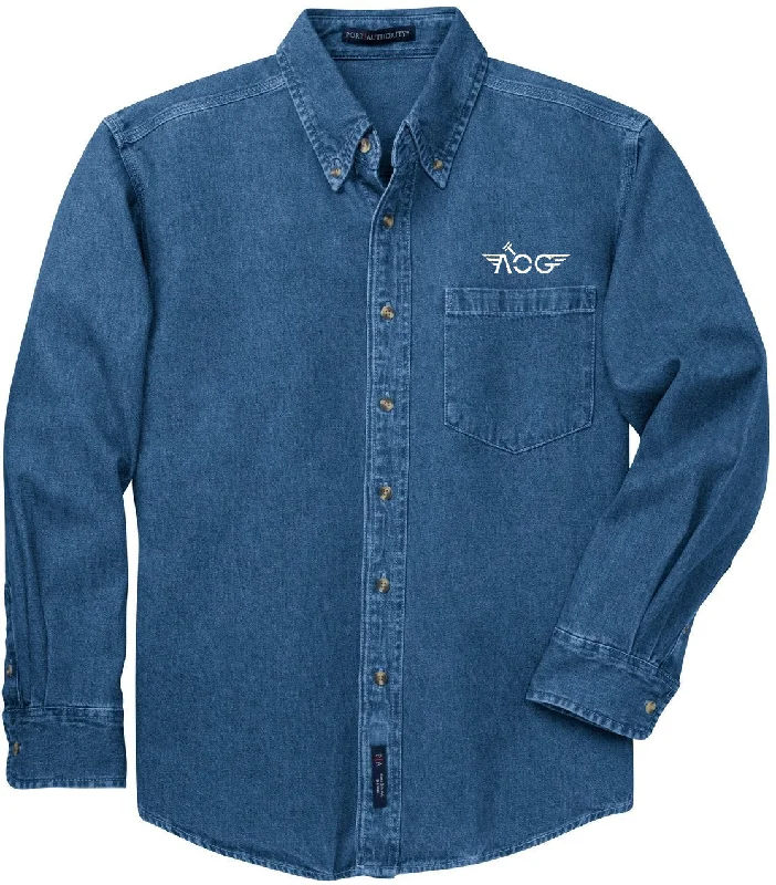 Port Authority Heavyweight Denim Shirt Preppy Women's College