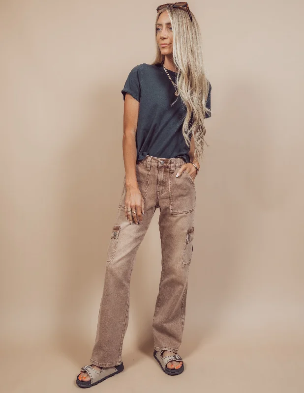 Mavis Cargo Denim Monochromatic Office Style