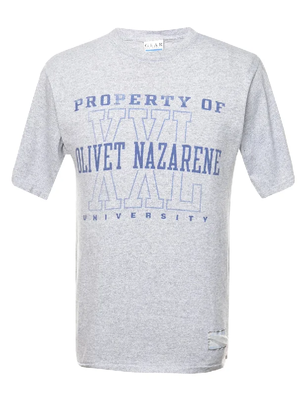 Olivet Nazarene University Printed T-shirt - L Athletic Women's High - 