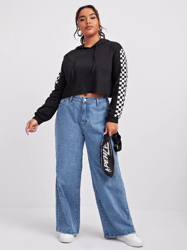 Plain Zipper High Waist Long Plus Size Jeans Modern Women's 