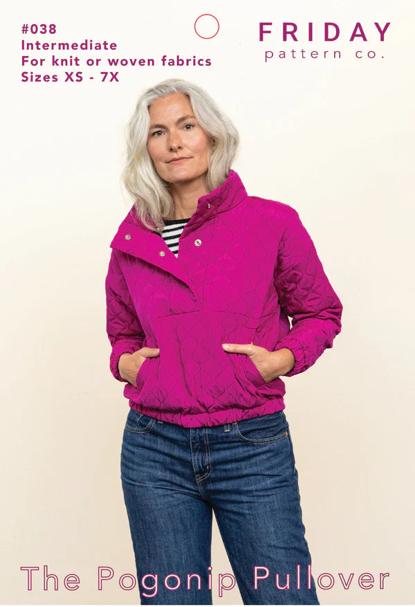 Pogonip Pullover Sewing Pattern | Friday Pattern Company Stylish Women's Neon