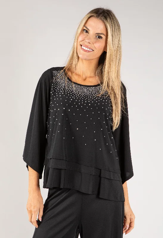 Diamante Blouse Minimalist Women's Casual