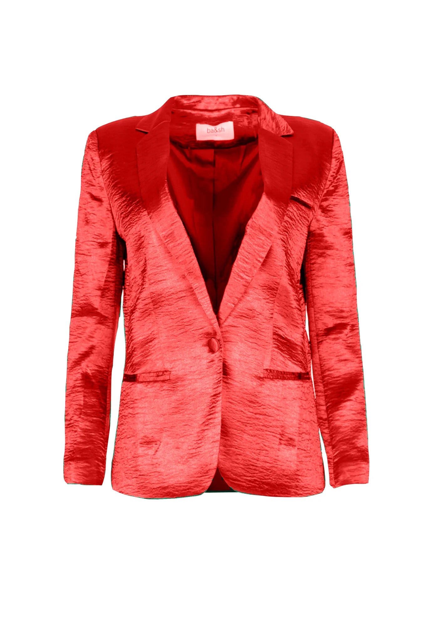RED METALLIC EFFECT BLAZER Rugged Women's Outdoor 