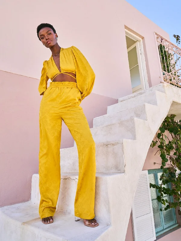 Leer Pants - Zeen Mustard Tough Women's Military - inspired