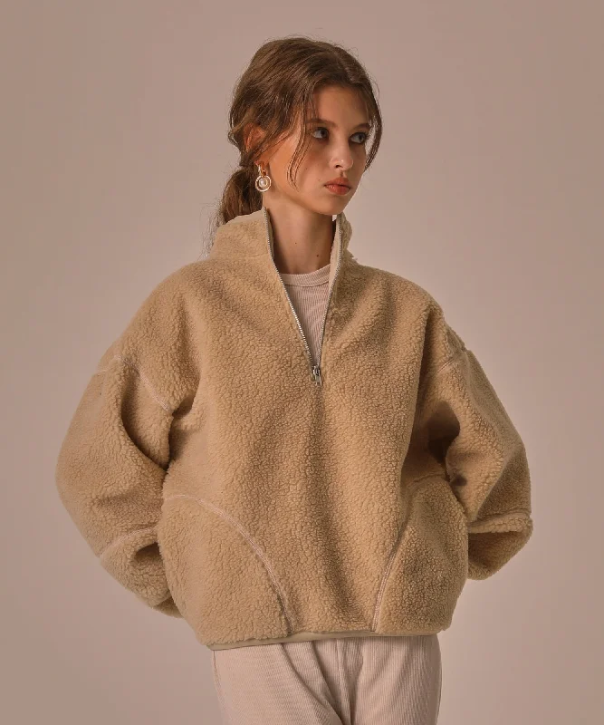 ZIP FREECE PULLOVER Traditional Women's Wool