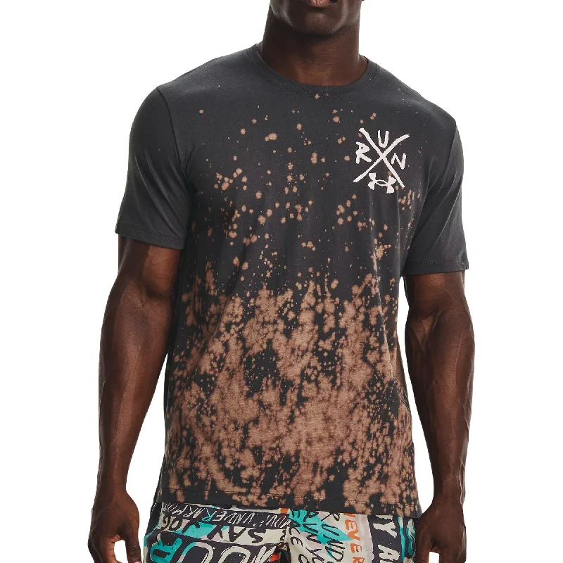 Under Armour Destroy All Miles Short Sleeve Mens Running Top - Grey Preppy Women's College