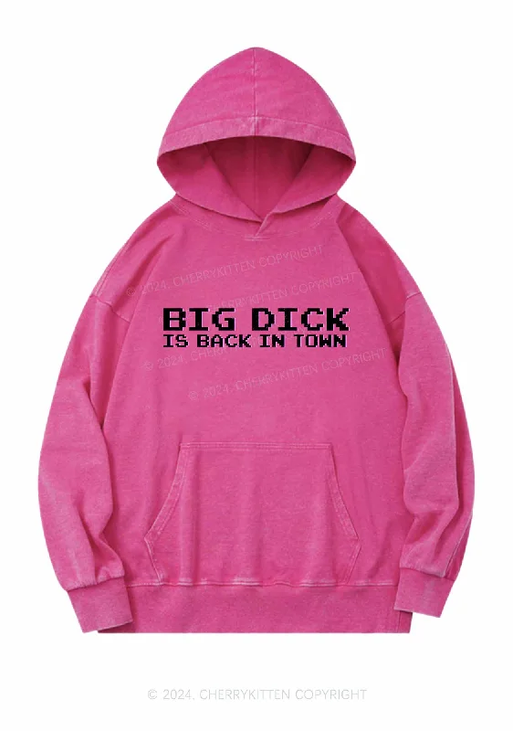 Big Is Back In Town Y2K Washed Hoodie Cherrykitten Casual Women's Loose - fitting