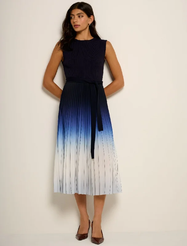 Elara Ombre Pleat Midi Dress Practical Women's Multi - 