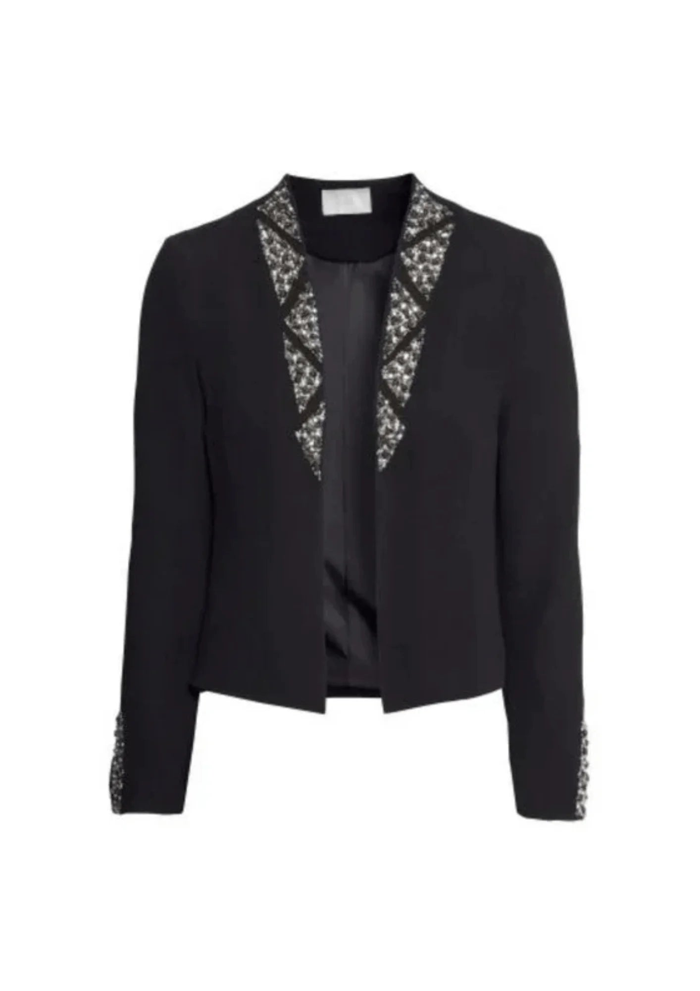 BLACK BEADED OPEN BLAZER Earthy Women's 