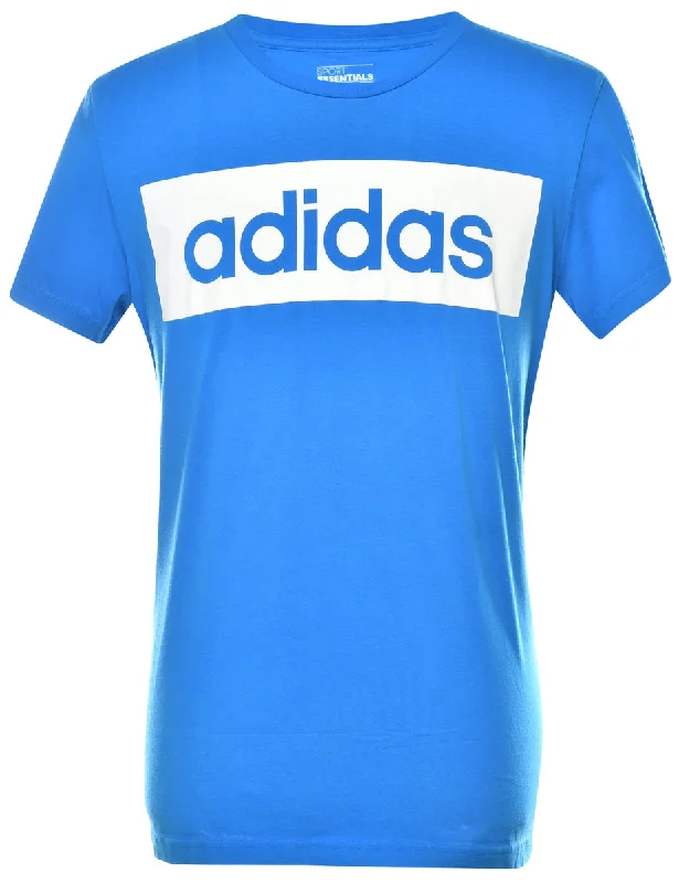 Adidas Blue Printed T-shirt - XL Street