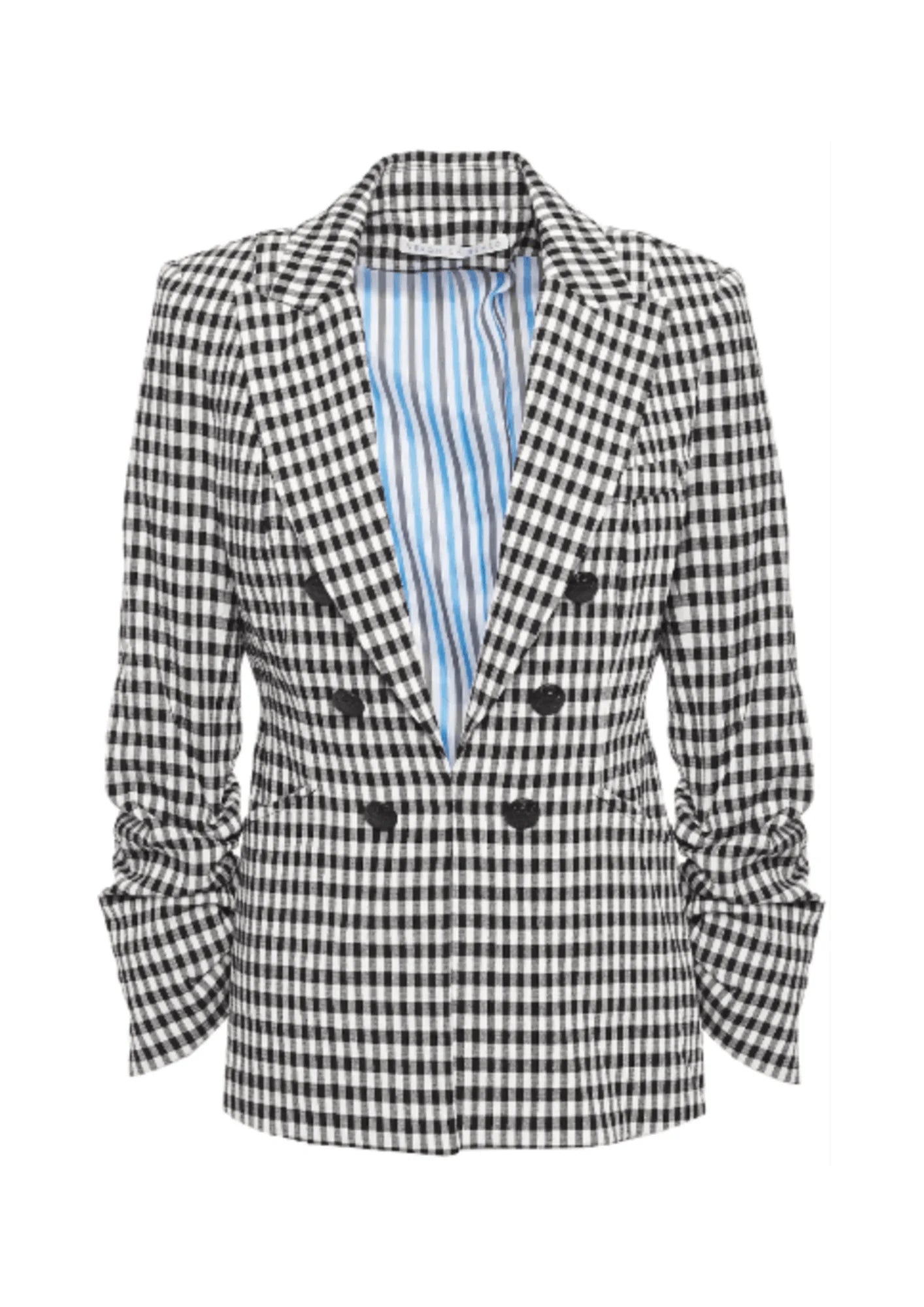 GINGHAM CHECKED-PATTERN BLAZER French