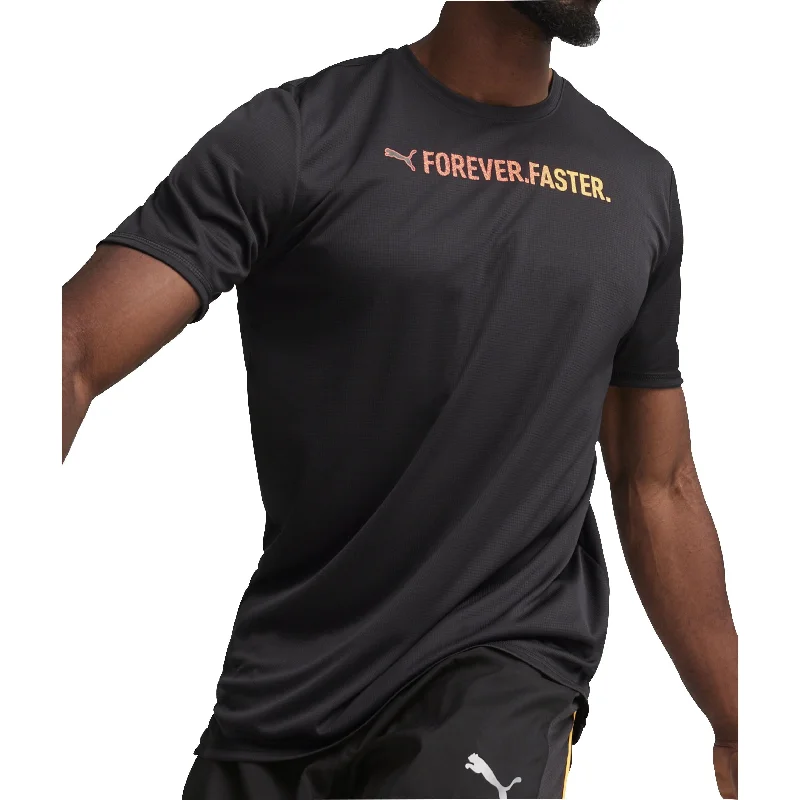 Puma Run Favourite Graphic Short Sleeve Mens Running Top - Black Elegant Women's 