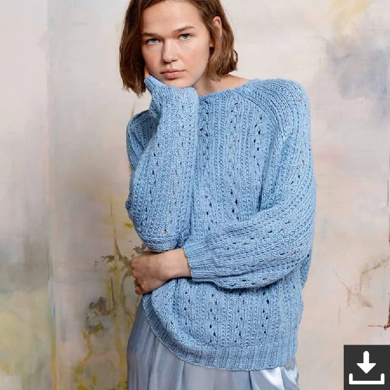 Pullover mit Lochmuster Strickanleitung - Lang Yarns (PDF) Cozy Women's Sherpa - lined