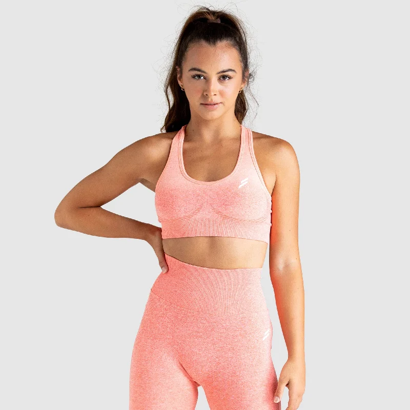 Ombre Seamless Crop - Coral Cozy Women's Sherpa - lined