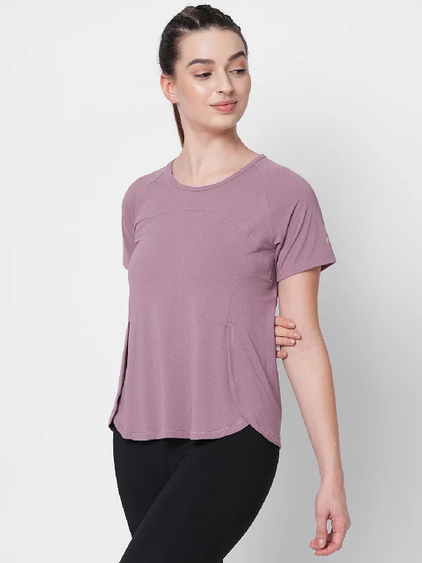 Fitkin women lavender side overlap style tshirt purpose