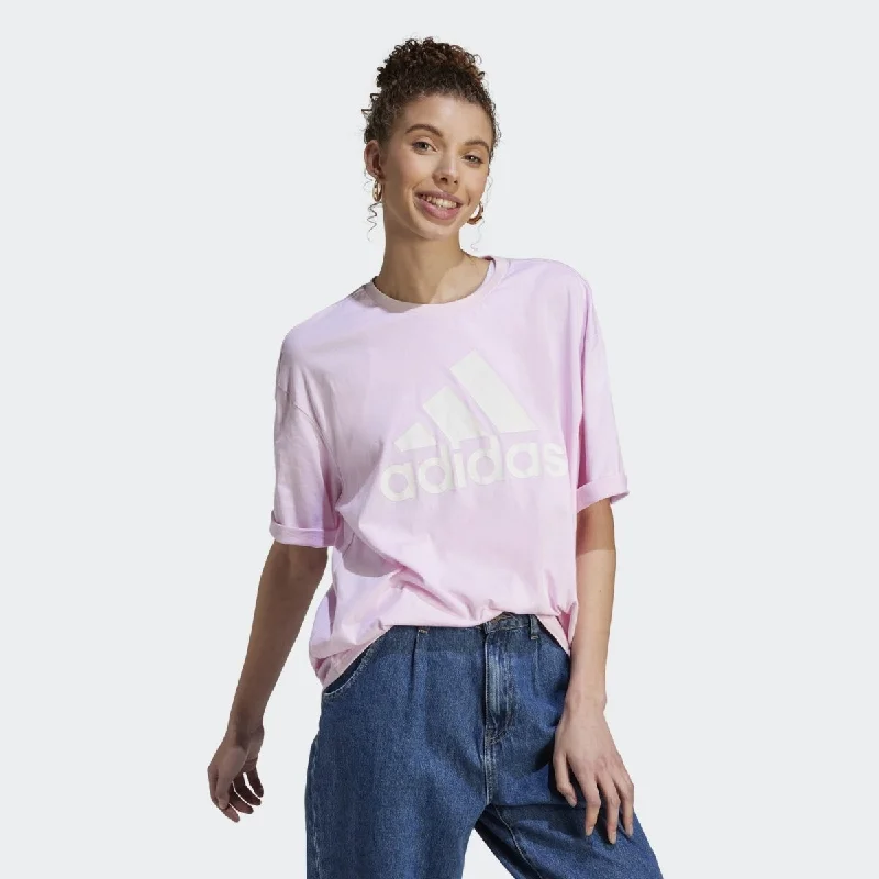 ADIDAS WOMEN'S ESSENTIALS BIG LOGO PINK BOYFRIEND TEE Women