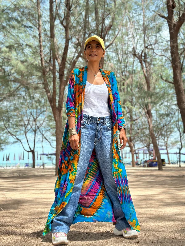 Tie Dye Cardigan Classic Women's Pin - striped
