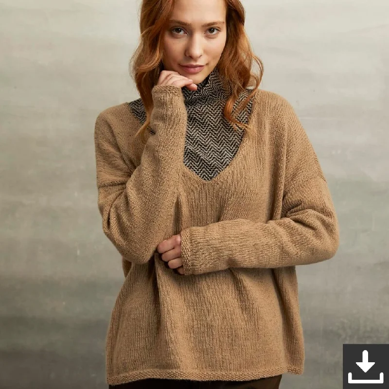 Pullover mit V-Ausschnitt Strickset - Lang Yarns (PDF) Trendy Women's 