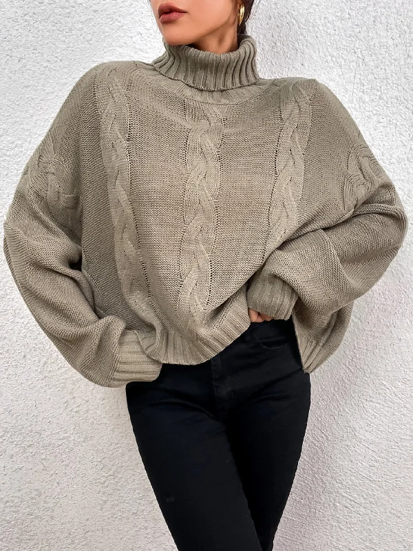 Casual Plain Long Sleeve Funnel Neck Regular Women Sweater Practical Women's Multi - 