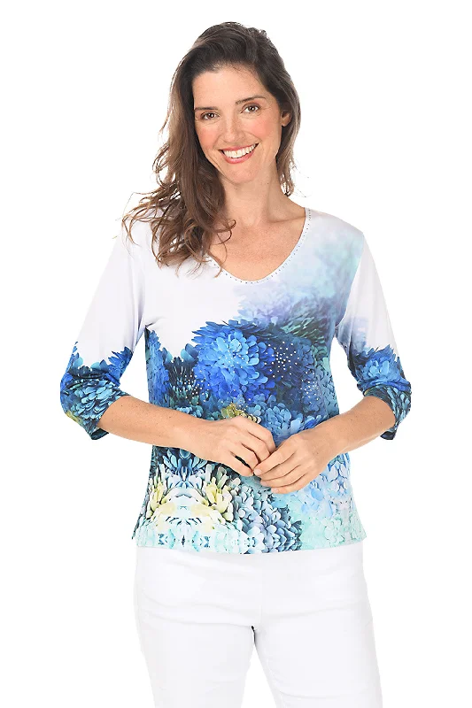 Succulent Garden Knit Top Casual Women's Loose - fitting