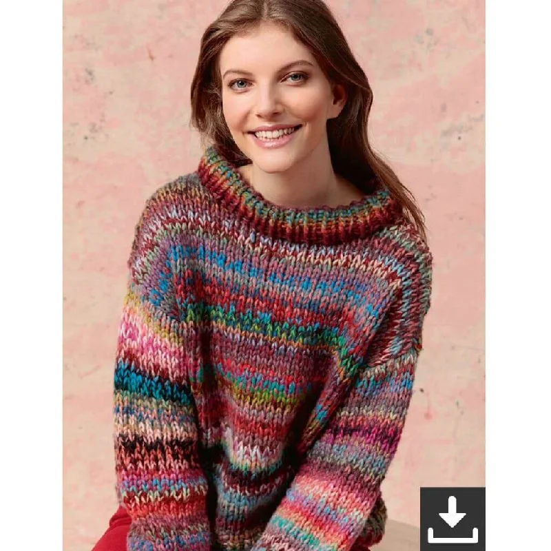 Bunter Pullover mit Farbverlauf Strickanleitung - Lang Yarns (PDF) Traditional Women's 