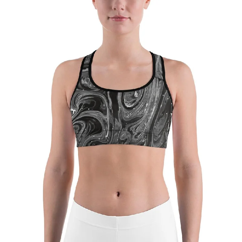 Grey Swirl Sports Bra Women