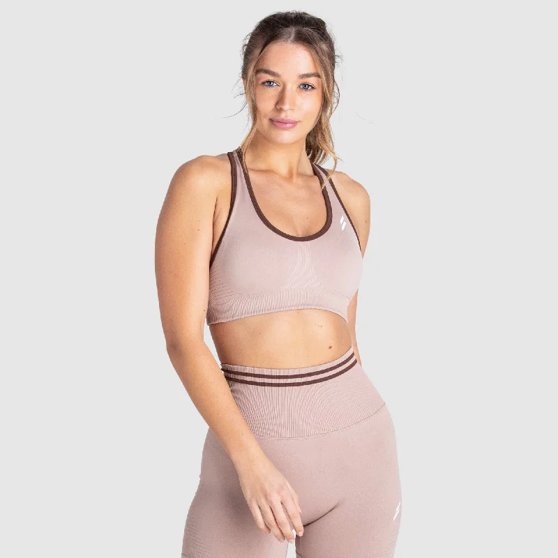 DYE Scrunch Seamless Crop - Mocha Brown Sporty Women's Tennis