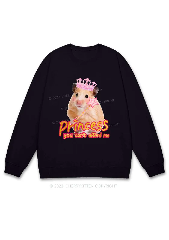 Princess You Can't Afford Me Y2K Sweatshirt Cherrykitten Preppy Women's College