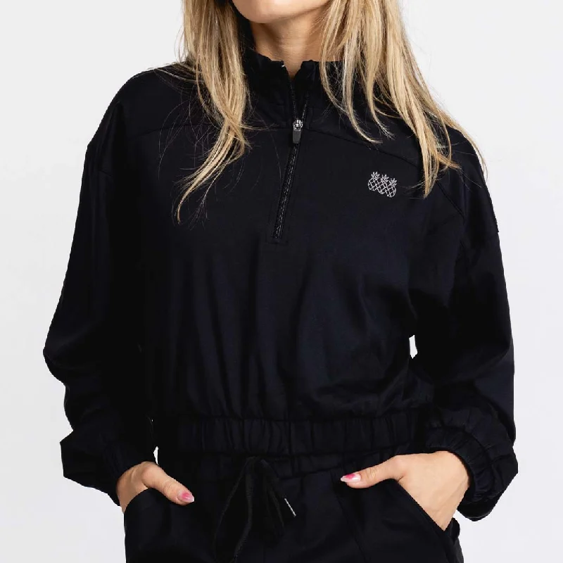 Women's Adapt Quarter-Zip Crop Jacket | Black Artistic Women's Hand - painted