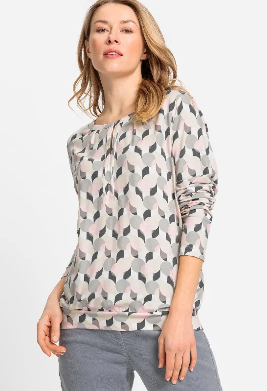 Graphic Print Top with Slip Neckline Confident Women's Power