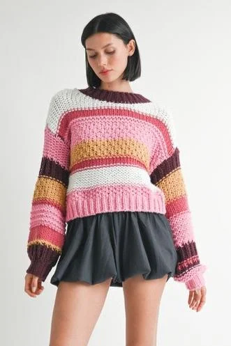 Coralie Sweater Classic Women's Pin - striped
